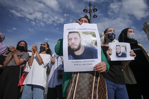 Concentración contra el asesinato racista de un joven marroquí