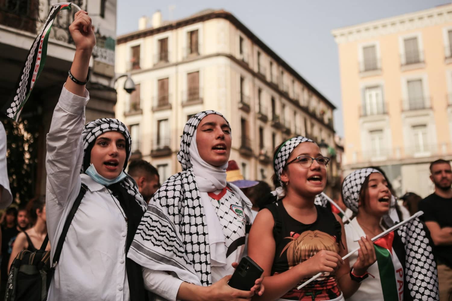 Concentración de apoyo a la población de Gaza en Madrid