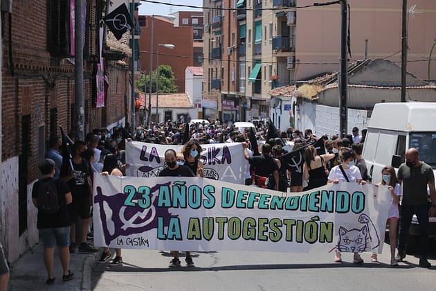 Manifestación en defensa del Centro Social Okupado La Casika