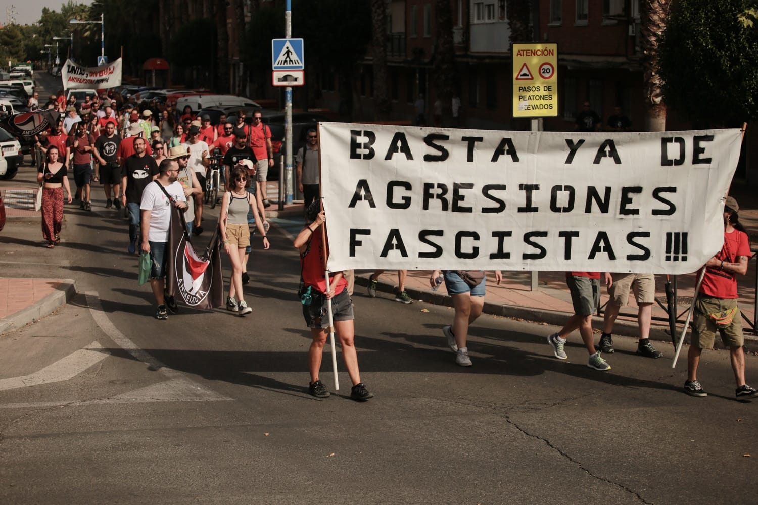 Manifestación contra el fascismo en Getafe